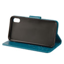 Embossed Butterfly Pattern Horizontal Flip Leather Case with Card Slot & Holder & Wallet & Lanyard For iPhone XR (Blue)