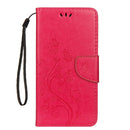 Embossed Butterfly Pattern Horizontal Flip Leather Case with Card Slot & Holder & Wallet & Lanyard For iPhone XR (Magenta)