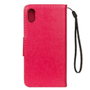 Embossed Butterfly Pattern Horizontal Flip Leather Case with Card Slot & Holder & Wallet & Lanyard For iPhone XR (Magenta)
