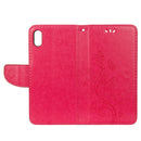 Embossed Butterfly Pattern Horizontal Flip Leather Case with Card Slot & Holder & Wallet & Lanyard For iPhone XR (Magenta)