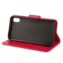 Embossed Butterfly Pattern Horizontal Flip Leather Case with Card Slot & Holder & Wallet & Lanyard For iPhone XR (Magenta)