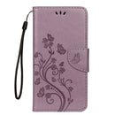 Embossed Butterfly Pattern Horizontal Flip Leather Case with Card Slot & Holder & Wallet & Lanyard For iPhone XR (Purple)