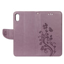 Embossed Butterfly Pattern Horizontal Flip Leather Case with Card Slot & Holder & Wallet & Lanyard For iPhone XR (Purple)