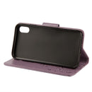 Embossed Butterfly Pattern Horizontal Flip Leather Case with Card Slot & Holder & Wallet & Lanyard For iPhone XR (Purple)