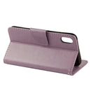 Embossed Butterfly Pattern Horizontal Flip Leather Case with Card Slot & Holder & Wallet & Lanyard For iPhone XR (Purple)