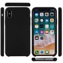 Four Corners Full Coverage Liquid Silicone Protective Case Back Cover for iPhone XS Max 6.5 inch(Black)