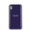 Four Corners Full Coverage Liquid Silicone Protective Case Back Cover for iPhone XS Max(Dark Purple)