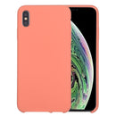 Four Corners Full Coverage Liquid Silicone Protective Case Back Cover for iPhone XS Max(Light Orange)