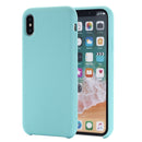 Four Corners Full Coverage Liquid Silicone Protective Case Back Cover for iPhone XS Max 6.5 inch(Baby Blue)