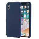 Four Corners Full Coverage Liquid Silicone Protective Case Back Cover for iPhone XS Max 6.5 inch(Dark Blue)