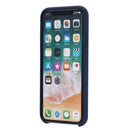 Four Corners Full Coverage Liquid Silicone Protective Case Back Cover for iPhone XS Max 6.5 inch(Dark Blue)