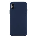 Four Corners Full Coverage Liquid Silicone Protective Case Back Cover for iPhone XS Max 6.5 inch(Dark Blue)