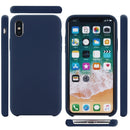 Four Corners Full Coverage Liquid Silicone Protective Case Back Cover for iPhone XS Max 6.5 inch(Dark Blue)