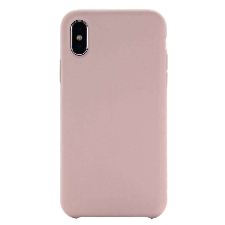 Four Corners Full Coverage Liquid Silicone Protective Case Back Cover for iPhone XS Max 6.5 inch(Light Pink)