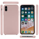 Four Corners Full Coverage Liquid Silicone Protective Case Back Cover for iPhone XS Max 6.5 inch(Light Pink)