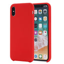 Four Corners Full Coverage Liquid Silicone Protective Case Back Cover for iPhone XS Max 6.5 inch(Red)