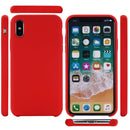 Four Corners Full Coverage Liquid Silicone Protective Case Back Cover for iPhone XS Max 6.5 inch(Red)
