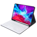 X-11B Skin Plain Texture Detachable Bluetooth Keyboard Tablet Case for iPad Pro 11 inch 2020 / 2018, with Pen Slot (Blue)