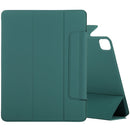 Horizontal Flip Ultra-thin Fixed Buckle Magnetic PU Leather Tablet Case With Three-folding Holder & Sleep / Wake-up Function For iPad Pro 11 (2021) / iPad Pro 11 inch (2020) / Pro 11 2018 / Air 2020 10.9(Dark Green)