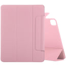 Horizontal Flip Ultra-thin Fixed Buckle Magnetic PU Leather Tablet Case With Three-folding Holder & Sleep / Wake-up Function For iPad Pro 11 (2021) / iPad Pro 11 inch (2020) / Pro 11 2018 / Air 2020 10.9(Light Pink)
