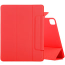 Horizontal Flip Ultra-thin Fixed Buckle Magnetic PU Leather Tablet Case With Three-folding Holder & Sleep / Wake-up Function For iPad Pro 11 (2021) / iPad Pro 11 inch (2020) / Pro 11 2018 / Air 2020 10.9(Red)