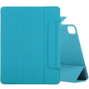 Horizontal Flip Ultra-thin Fixed Buckle Magnetic PU Leather Tablet Case With Three-folding Holder & Sleep / Wake-up Function For iPad Pro 11 (2021) / iPad Pro 11 inch (2020) / Pro 11 2018 / Air 2020 10.9(Sky Blue)
