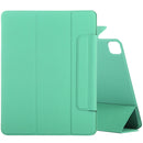 Horizontal Flip Ultra-thin Fixed Buckle Magnetic PU Leather Tablet Case With Three-folding Holder & Sleep / Wake-up Function For iPad Pro 11 (2021) / iPad Pro 11 inch (2020) / Pro 11 2018 / Air 2020 10.9(Light Green)