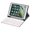 A102B For iPad 10.2 inch 2019 Ultra-thin Detachable Bluetooth Keyboard Leather Tablet Case with Stand & Pen Slot Function (Rose Gold)