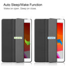 For iPad 10.2 Custer Texture Horizontal Flip Smart PU Leather Case with Sleep / Wake-up Function & Three-folding Holder (Black)