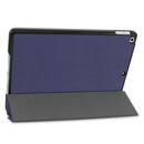 For iPad 10.2 Custer Texture Horizontal Flip Smart PU Leather Case with Sleep / Wake-up Function & Three-folding Holder (Dark Blue)