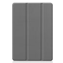 For iPad 10.2 Custer Texture Horizontal Flip Smart PU Leather Case with Sleep / Wake-up Function & Three-folding Holder (Grey)