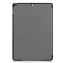 For iPad 10.2 Custer Texture Horizontal Flip Smart PU Leather Case with Sleep / Wake-up Function & Three-folding Holder (Grey)