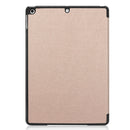 For iPad 10.2 Custer Texture Horizontal Flip Smart PU Leather Case with Sleep / Wake-up Function & Three-folding Holder (Gold)