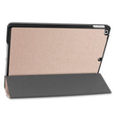 For iPad 10.2 Custer Texture Horizontal Flip Smart PU Leather Case with Sleep / Wake-up Function & Three-folding Holder (Gold)