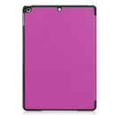 For iPad 10.2 Custer Texture Horizontal Flip Smart PU Leather Case with Sleep / Wake-up Function & Three-folding Holder (Purple)