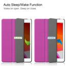 For iPad 10.2 Custer Texture Horizontal Flip Smart PU Leather Case with Sleep / Wake-up Function & Three-folding Holder (Purple)