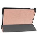 For iPad 10.2 Custer Texture Horizontal Flip Smart PU Leather Case with Sleep / Wake-up Function & Three-folding Holder (Rose Gold)