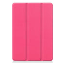 For iPad 10.2 Custer Texture Horizontal Flip Smart PU Leather Case with Sleep / Wake-up Function & Three-folding Holder (Rose Red)