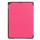 For iPad 10.2 Custer Texture Horizontal Flip Smart PU Leather Case with Sleep / Wake-up Function & Three-folding Holder (Rose Red)