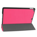 For iPad 10.2 Custer Texture Horizontal Flip Smart PU Leather Case with Sleep / Wake-up Function & Three-folding Holder (Rose Red)