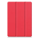For iPad 10.2 Custer Texture Horizontal Flip Smart PU Leather Case with Sleep / Wake-up Function & Three-folding Holder (Red)
