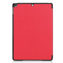For iPad 10.2 Custer Texture Horizontal Flip Smart PU Leather Case with Sleep / Wake-up Function & Three-folding Holder (Red)