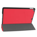 For iPad 10.2 Custer Texture Horizontal Flip Smart PU Leather Case with Sleep / Wake-up Function & Three-folding Holder (Red)
