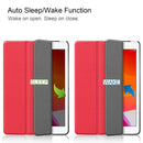 For iPad 10.2 Custer Texture Horizontal Flip Smart PU Leather Case with Sleep / Wake-up Function & Three-folding Holder (Red)
