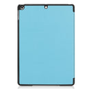For iPad 10.2 Custer Texture Horizontal Flip Smart PU Leather Case with Sleep / Wake-up Function & Three-folding Holder (Sky Blue)