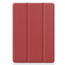 For iPad 10.2 Custer Texture Horizontal Flip Smart PU Leather Case with Sleep / Wake-up Function & Three-folding Holder (Wine Red)