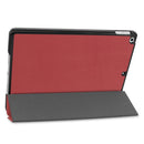 For iPad 10.2 Custer Texture Horizontal Flip Smart PU Leather Case with Sleep / Wake-up Function & Three-folding Holder (Wine Red)