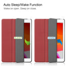 For iPad 10.2 Custer Texture Horizontal Flip Smart PU Leather Case with Sleep / Wake-up Function & Three-folding Holder (Wine Red)