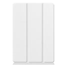 For iPad 10.2 Custer Texture Horizontal Flip Smart PU Leather Case with Sleep / Wake-up Function & Three-folding Holder (White)