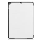 For iPad 10.2 Custer Texture Horizontal Flip Smart PU Leather Case with Sleep / Wake-up Function & Three-folding Holder (White)